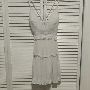 Elegant White Lace Mini Dress